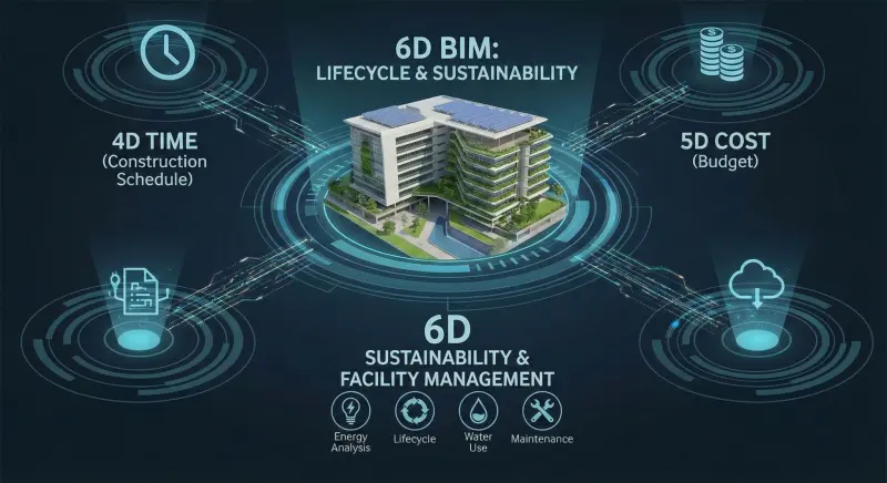 البعد السادس (BIM 6D): الهندسة المستدامة وتصميم مباني صديقة للمستقبل